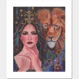 Circe enchantress with lion art by Renee L. Lavoie Posters and Art
